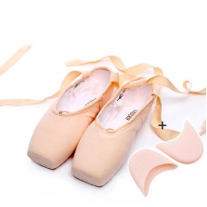 Ballet Lace Pointe Shoes Professional Flat Dance Shoes, velikost: 35 (plátno + silikonový pouzdro)