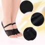 Dance Practice Shoes Soft-Soled Socks Gymnastics Foot Cover Semi-Truncated Foot Cover, Size: S (34-35)(Black)