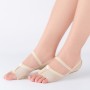 Dance Practice Shoes Soft-Soled Socks Gymnastics Foot Cover Semi-Truncated Foot Cover, Size: L (38-39)(Creamy-white)