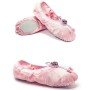 Crystal Satin Flower Decoration Dance Shoes Soft Sole Ballet Shoes Practice Dance Shoes for Children, Size: 24 (Pink With Diamond)