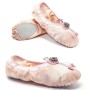 Kristall Satin Blumendekoration Tanzschuhe weicher Sohle Ballettschuhe Übungen Tanzschuhe für Kinder, Größe: 24 (Fleischrosa mit Diamant)