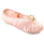 Decoración de flores de satén de cristal zapatos de baile suaves zapatos de ballet practicar zapatos de baile para niños, talla: 24 (flor de arco rosado de carne)