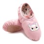 Crystal Satin Flower Decoration Dance Shoes Soft Sole Ballet Shoes Practice Dance Shoes for Children, Size: 24 (Pu Pink Cat)