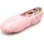 Crystal Satin Flower Decoration Dance Shoes Soft Sole Ballet Shoes Practice Dance Shoes For Children, Size: 24(PU Pink Flower)