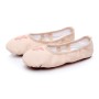 Crystal Satin Flower Decoration Dance Shoes Soft Sole Ballet Shoes Practice Dance Shoes For Children, Size: 25(PU Flesh Pink Bow)