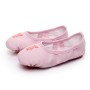 Crystal Satin Flower Decoration Dance Shoes Soft Sole Ballet Shoes Practice Dance Shoes for Children, Size: 26 (PU Pink Bow)