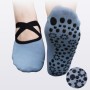 One Pair Ladies Cross Strap Version Edging Backless Yoga Socks Non-slip Boat Socks, Size:One Size(Gray)