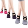 One Pair Ladies Cross Strap Version Edging Backless Yoga Socks Non-slip Boat Socks, Size:One Size(Gray)