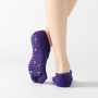 Terry Five-Finger Socks Cotton Thicked Warm och Non-Slip Yoga Socks Cross Strap Dance Socks, Size: One Size (Full Toe (Deep Purple))