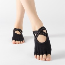 Chaussettes Terry à cinq doigts en coton épaissis de chaussettes de yoga chaudes et non glissées