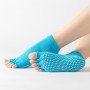 Chaussettes de yoga à bout ouvert de 3 paires Sports intérieurs sans glissement à cinq doigts chaussettes de danse, taille: taille unique (bleu ciel de couleur pure)