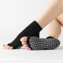 3 Par Open-Toe Yoga Socks Inomhussport som inte slår med fem fingerdansstrumpor, storlek: En storlek (ren färg svart)