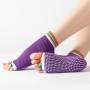 3 Pair Open-Toe Yoga Socks Indoor Sports Non-Slip Five-Finger Dance Socks, Size: One Size(Color Deep Purple)