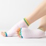 3 Paar Open-Toe-Yoga-Socken Innensport-Nicht-Schlupf-Fünf-Finger-Tanzsocken, Größe: Einen Größe (Farbe hellrosa)