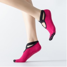 Calcetines de yoga profesionales sin deslizamiento de cinco dedos Store de dedo de pie de dedo del pie ballet Calcetines de algodón de algodón, tamaño: un tamaño (rosa rojo)