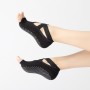 Chaussettes de yoga en dentelle non glissées cinq chaussettes de coton de sports de doigts mode chaussettes de danse ouverte, taille: une taille (noire)