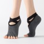 Spitzen-Yoga-Socken Nicht-Schlupf-Finger-Finger-Sport-Baumwollsocken Mode offene Tanzsocken, Größe: Einen Größe (Dunkelgrau)