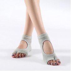 2 Pair Two-Toed Yoga Socks Clogs Socks Non-Slip Sports Cotton Socks, Size: One Size(Light Grey)