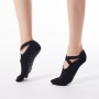 2 Pair Five-Finger Cross-Lace Yoga Cotton Socks Fashion Non-Slip Sports Dance Socks, Size: One Size(Open Toe (Black))