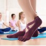 Chaussettes de coton de yoga à lace à cinq paires à cinq doigts mode chaussettes de danse sportive non glissantes, taille: une taille (orteil ouvert (noir))