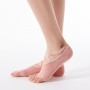 2 Pair Five-Finger Cross-Lace Yoga Cotton Socks Fashion Non-Slip Sports Dance Socks, Size: One Size(Open Toed (Skin Color))