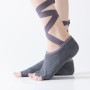 Yoga Fünf-Finger-Socken Open-Toe-Schnürentanz-Socken Partikel Nicht-Schlupf-Socken, Größe: Einen Größe (Dunkelgrau)