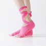 Yoga Fünf-Finger-Socken Open-Toe-Schnürentanz-Socken Partikel Nicht-Schlupf-Socken, Größe: Einen Größe (Roserot)