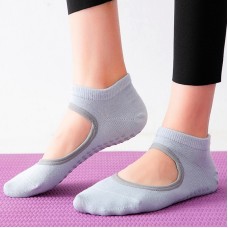 3 Pairs Backless Non-Slip Yoga Dance Socks Gym Indoor Floor Sports Socks, Size: 35-42(Purple)