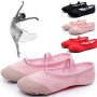 2 paires Flats Soft Ballet Chaussures Latin Yoga Dance Sport Chaussures pour enfants et adulte (rouge)