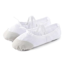 2 Pairs Flats Soft Ballet Shoes Latin Yoga Dance Sport Shoes for Children & Adult(White)