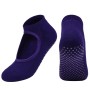 2 paires chaussettes de yoga en coton peignées en bas de la serviette révèlent la tête de la tête rond des planches de sport de fitness, taille: une taille (violet)