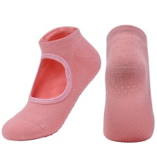2 Pairs Combed Cotton Yoga Socks Towel Bottom Reveal Round Head Dance Fitness Sports Flooring Socks, Size: One Size(Orange)