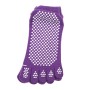 2 coppie quattro stagioni Cotton a cinque calze da yoga a cinque dita calze a cinque dita senza slip (viola)