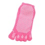 2 paires Four saisons Coton Coton Fermed Yoga chaussettes en silicone sans glissement à cinq doigts (rouge rose)