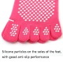 2 par Four Seasons Cotton Five-Toed Yoga Socks Silicone Non-Slip Five-Toed Socks (Rose Red)