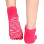 2 Pairs Four Seasons Cotton Five-Toed Yoga Socks Silicone Non-Slip Five-Toed Socks(Rose Red)