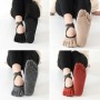 Non-slip Backless Cross Strap Five-finger Yoga Socks(Full Fingers Black)