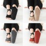 Non-slip Backless Cross Strap Five-finger Yoga Socks(Half Fingers Skin Color)