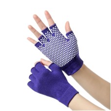 Damer Non-Slip Fingerless Aerial Yoga Aid Gloves (Purple)